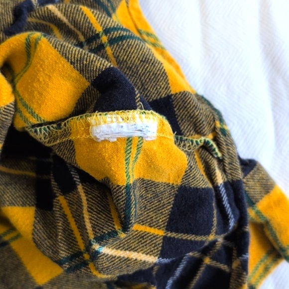 old navy yellow plaid cotton flannel button down shirt 18-24 months baby boy - Picture 3 of 5